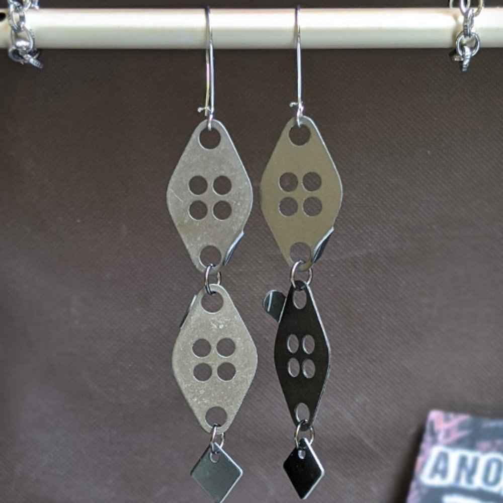 Handmade Black Industrial Matte Black earrings